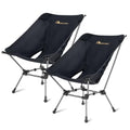 MOON LENCE Portable Camping Chair Plus, Larger & Roomier, Compact and Lightweight Still, Folding Chair for Backpacking & Hiking, 330Lbs Capacity (Black-2pack) - color: Black-2pack