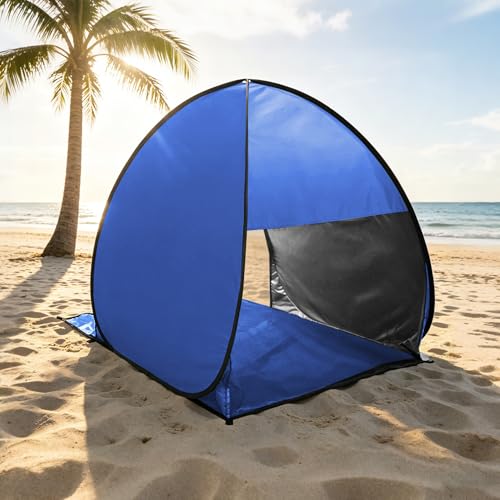 NARMAY Camping Tent, Pop Up Beach Tent, Portable Sun Shelter for 1-2 Person with UPF 50+ UV Protection - Blue - color: Blue