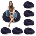 6 Pcs Bean Bag Chair with Air Pump, Portable Inflatable Couch Blow Up Lazy Sofa 330LBS Load Capacity, Folding Beanbag Air Sofa for Camping, Outdoor Movie Nights, Living Room (Deep Blue)
