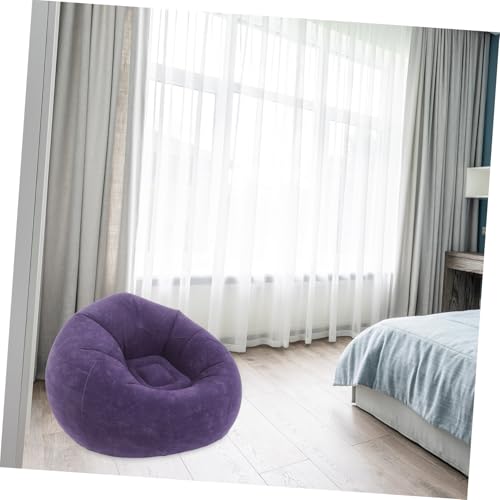 Alipis Inflatable Chair for Adults Soft Flocked Lazy Folding Portable Lounge Sofa for Living Room Bedroom Camping and Reading Includes Inflatable Pump