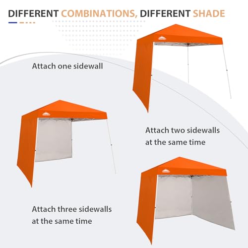 EAGLE PEAK Sunwall/Sidewall for 10x10 Slant Leg Canopy Only, 1 Sidewall, Orange - color: Orange