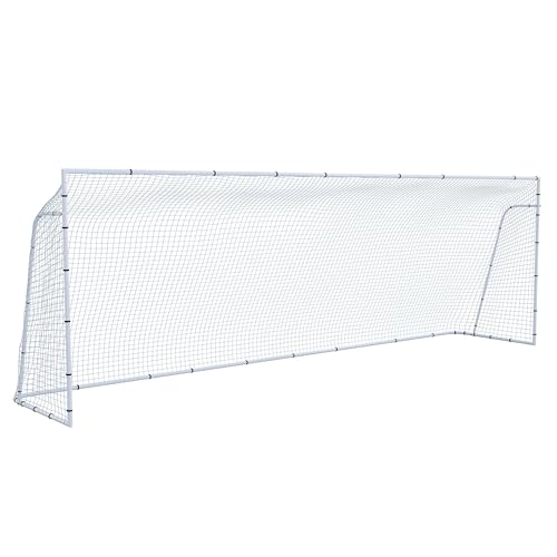 Vallerta® Official Size Steel Soccer Goal. Heavy Duty Frame w/Net. Tournament, Regulation Size. Professional Portable Practice Training Aid. (1 NET, 18.5' X 6.5')