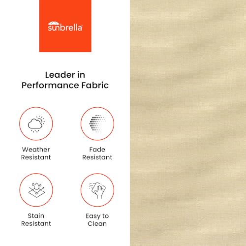 Covers & All Sunbrella Round Seat Cushion with Handle, Plush Outdoor Pillows and Chair Cushions for Home or Patio (24 x 5 Inch, Canvas Antique Beige) - color: Canvas Antique Beige, size: 24 x 5, style: Handle
