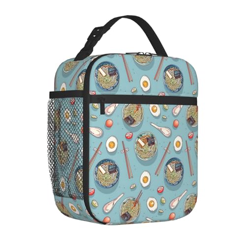 Reusable Ramen Noodle Lunch Box for Kids Girls Boys Women Adult, Insulated Japanese Food Lunch Bag,Polyester Cooler Handbags Case for School Picnic Work Travel Outdoor Beach or Hiking - color: Ramen 02