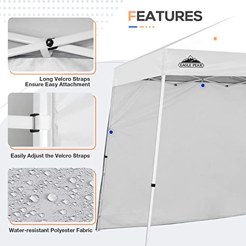 EAGLE PEAK Sunwall/Sidewall for 10x10 Slant Leg Canopy Only, 1 Sidewall, White - color: White