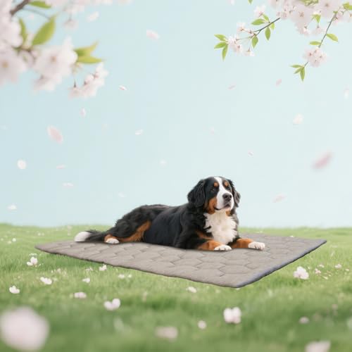 Dog Cooling Mat, Breathable Cooling Mat for Dog Pet Blanket, Washable Cooling Pad for Dogs & Cats, Summer Relief Greige Neutral Decor Mat for Crate, Floor and Car, Taupe, Size C (59"L x 40"W) - color: Taupe, size: Size C (59.0"L x 40.0"W x 0.9"Th)