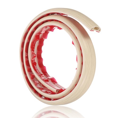 HARFINGTON 4ft Cord Cover Floor W0.6 x H0.33 Inner Channel PVC Hide Extension Cable Floor Wire Hider Wire Covers Protector for Prevent Cable Trips Cables Management, Wood Beige - color: Wood Beige, size: 4ft