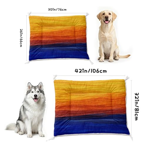 Nttopship Dog Cat Bed Mat Ultra Soft Fluffy Pet Bed Washable Fashion Dog Crate Beds Comfy Comfy Pet Sleeping Pad Suitable for Pet Raised Bed(30"x26",Setting Sun) - color: Setting Sun, size: Medium