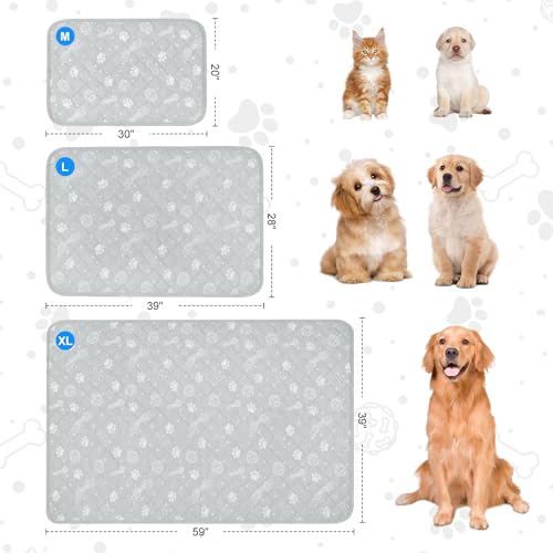 MH MYLUNE HOME Dog/Cat Cooling Mat, Cool-Chill Cooling Fiber & Endothermic Color Changing Pet Mat, 20'x30', Foldable & Washable, Non-Toxic Summer Pet Blanket, Light Gray - size: Medium: 20"x30"