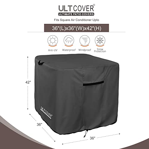 ULTCOVER Waterproof Square Air Conditioner Cover for Outside AC Units Size Upto 36W x 36D x 42H inch, Black - color: Black, size: 36x36x42 inch