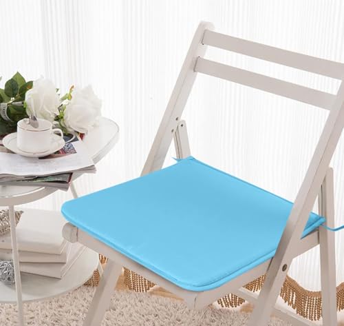 2-Pack Square Seat Cushions (15x15) - Soft Chair Pads with Ties for Indoor/Outdoor Use, Solid Color Comfort for Stools & Dining Chairs (Sky) - color: Sky