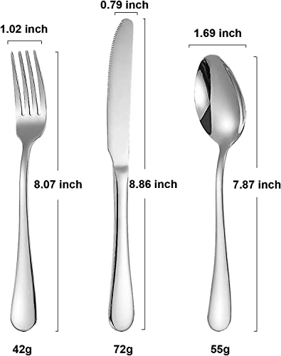 Portable Utensils Set with Case,Reusable Office Flatware Set,Healthy Travel Cutlery Set 3 PCs Stainless Steel Fork, Spoon,Knife Cutlery Ideal for Travel, Lunch Box and Camping (Silver-3PCs) - color: Silver - 3 PCs