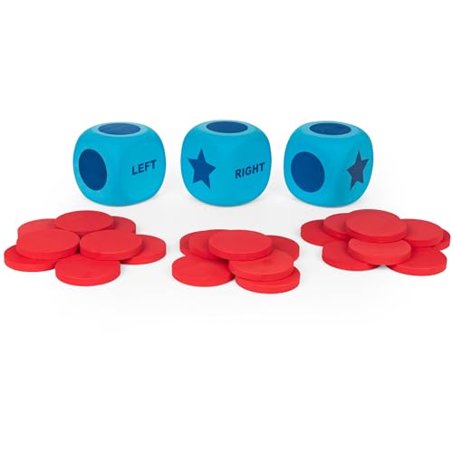 Spin Master Games, Left Center Right Giant Edition, Family Game for Indoor & Outdoor Fun with Big Oversized Board, for Family and Kids, 2-4 Players, Ages 6 & Up - style: Giant Left Center Right