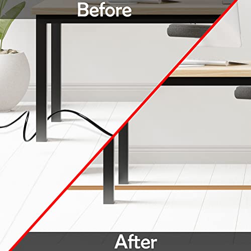 Rubber Bond Cord Cover Floor Cable Protector - Strong Self Adhesive Floor Cord Covers for Wires - Low Profile Extension Cord Covers for Floor & Wall - color: Brown - One Thick Cord, size: 4 Feet