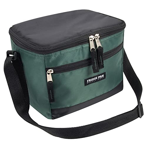 6 Can Cooler Bags Insulated Soft Cooler Lunch Bag for Men, Waterproof Leak Proof Cooler Bags Insulated - color: Black on Green