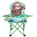 KABOER Kids Outdoor Folding Lawn and Camping Chair with Cup Holder and Carrying Bag, Children's Camping Chairs - color: Sloth
