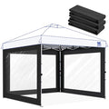 FANPAT 3Pcs Clear Canopy Sidewalls for 10x10 Pop Up Tent, Transparent Window Curtain Cloth, 8 Mil PVC Enclosure Fabric with Zipper, Black (Not Including Frame and the top,Sidewalls ONLY) - color: Black