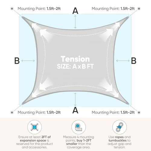 Quictent Waterproof Sun Shade Sail for Patios 185G Polyester Fabric Cloth, 98% UV Block Outdoor Awning Shelter for Commercial, Backyard, Garden, Deck, Hardware Kit Included, Gray 12x16 ft - color: Gray, size: 12 x 16 ft Waterproof, style: Rectangle