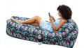 Inflatable Lounger with No-Pump Setup, Floating Portable Air Chair, Ripstop Polyester, Stability Peg for Beach, Camping, Festivals, Tailgating (Black Flamingo) - style: Black Flamingo