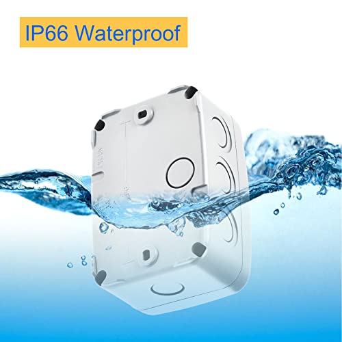 Outdoor Junction Box,Nineleaf White IP66 Weatherproof Electrical Project Boxes PVC/ABS Plastic Enclosure Box Universal Watertight 4.9 x 3.3 x 2.3 inch, with 4PK White 20mm Cable Gland Grey(1 Set) - color: White, size: Medium+4*M20