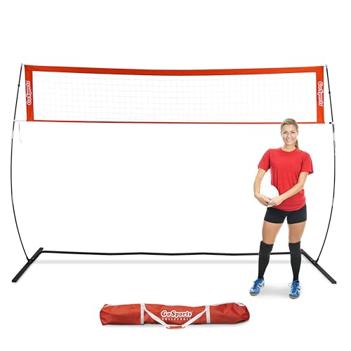 GoSports Freestanding Volleyball Training Net - 12 ft or 20 ft - Indoor our Outdoor Use, Instant Setup, and Height Adjustable - style: 12 ft