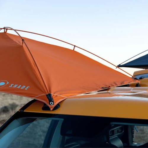 MoonShade Portable Vehicle Awning, Large 9' x 7' Shade Coverage, Lightweight Durable Car Canopy Suitable for Trucks SUVs Vans Campers and More (Sunset) - color: Sunset
