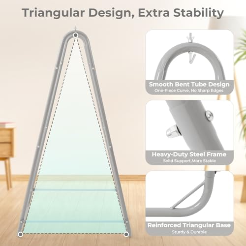 Hammock Stand for Multiple Hammock, Heavy-Duty Steel Hanging Chair Stand for Indoor & Outdoor, Solid Support & Stable Base, 220 lbs Capacity, Easy Assembly, U-Shaped Stand Only - Gray - color: Grey, size: Stand Only