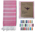 Mystic Turkish Beach Towel Pestemal - 100% Organic Cotton - Extra Large - Quick Dry - Bath - Beach - Gym - Yoga - Travel - Sultan Model (Dark Pink) - color: Dark Pink