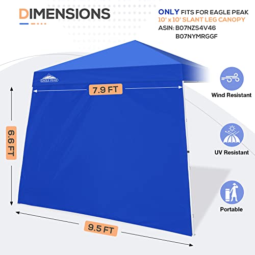 EAGLE PEAK Sunwall/Sidewall for 10x10 Slant Leg Canopy Only, 1 Sidewall, Blue - color: Blue