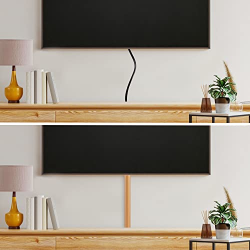 Rubber Bond TV Cord Hider Cable Protector - Strong Self Adhesive Wall Cord Cover Cable Hider - Low Profile Cable Management Wall Cord Concealer Cable Raceway - color: Brown - One Thick Cord, size: 8 Feet