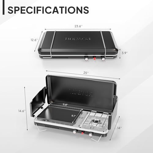 ROVSUN 2-in-1 Portable Camping Stove with Grill