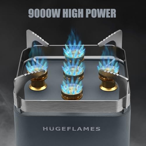 Portable Camping Stove, Powerful Gas Stove, Propane Camp Stove with Carrying Case, 30,000 BTU Small Propane Stove, Gas Burners for Cooking Outdoor Hiking Picnic BBQ - style: Five Burners