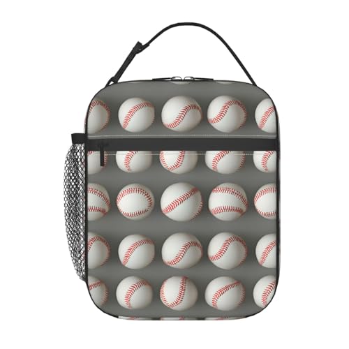 Baseball Print Lunch Box for Players,Adults,Men,Sport Ball Design Insulated Lunchbox,Leakproof Tote Bag,Reusable Cooler Bags for Work,Picnic,Office,Travel,Practical Lunchbag Gifts - color: Baseball01