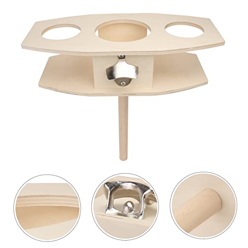 Zerodeko Wooden Beer Rack Insert Ground Wine Rack Outdoor Drink Holder for Beaches Picnics Camping