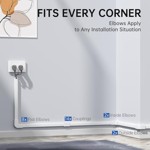 Delamu Cable Hider, 315in Cord Covers for Wires on Wall, One-Cord Cord Hider, Paintable Wire Hiders Wire Covers for Cords, Cable Management for Hiding 2-3 Wires, 20x L15.7 W0.95 H0.55in, White - size: 315in x 0.95in x 0.55in