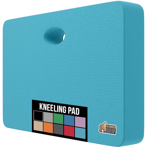 GORILLA GRIP® Extra Thick Patent Pending Supportive Foam Kneeling Pad, Large Cushion Knee Pads for Gardening, Baby Bath, Dirt and Water Resistant, Workout and Garden Supplies, 17.5x11, Turquoise - color: Turquoise