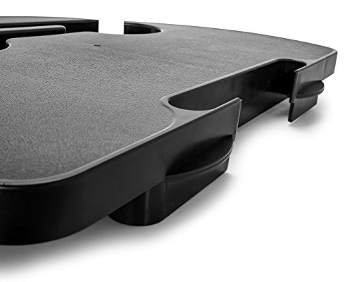 Camco Zero Gravity Chair Tray – Clip‑On Side Table w/Cup Holders, Stemmed Glass Slot, Non‑Slip Textured Surface, Drainage Holes & Bag Hook – Fits up to 7/8” Frames – Durable Polymer, Black (51834)