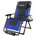 Amopatio Zero Gravity Reclining Patio Chair,XL Foldable Lounge Chair with Removable Cup Holder/Headrest/Footrest,500LBS Capacity, Portable for Outdoor Patio Pool Backyard - color: Blue-black, style: 29in-1pc