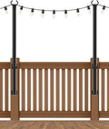 NUERPO 2 Pack String Light Poles,5Ft Metal Poles for Outdoor String Lights,Outdoor Light Poles with Post,Poles/Stand for Outside,Patio,Deck,Backyard,Garden Wedding,Party - size: 2 Pack 5FT
