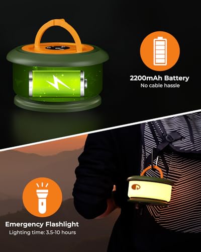 Camping String Lights, Retractable 32.8ft RGB Flash Lamp, Rechargeable LED Fairy Lights Outdoor Waterproof, Portable Hanging Lantern for Outside Tent Patio Awning Garden RV Essentials - color: Green&Orange
