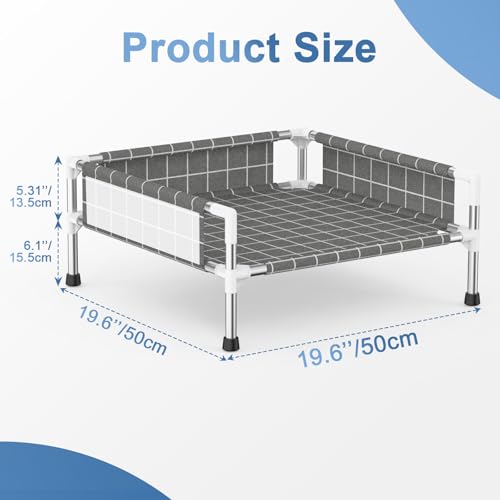 Elevated Dog Bed with 3-Sided Fence - Raised Pet Bed with Non-Slip Feet, Durable Elevated Couch for Small Dogs, Indoor/Outdoor Use with Easy-Clean Fabric - size: S