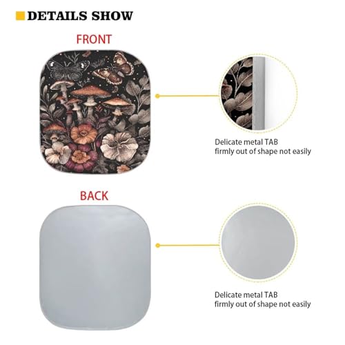 Mushroom Floral 2 Pcs Auto Windshield Sunshade UV Reflecting Foldable Front Windshield Sun Shade Automotive Interior Sun Protection Protect Your Car Block The Sunlight - color: Mushroom Floral