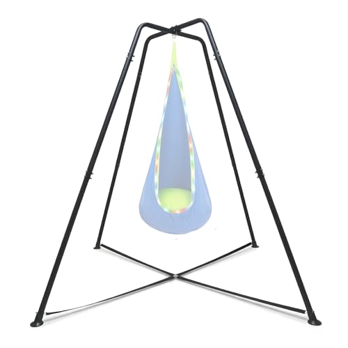 Heavy Duty Swing Frame, 350LBS Metal Swing Stand for Kids & Adults, A-Frame Indoor Outdoor Swing Stand with Dual-Bolt Locking System, Double-Layer Anti-Slip Feet, Fits for Most Swings