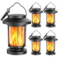Greluna Solar Lantern Outdoor Waterproof, Flickering Flameless Solar Lights Hanging Lantern, Auto On/Off Decorative Solar Garden Lights for Patio Yard Porch Pathway Camping Decor