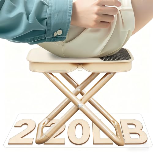 Portable Ultralight Travel Stool - Camping Chair, Foldable Fishing Stool with Carry Keychain,Handbag Style Fold for Backpack, Outdoor Footstool for Picnic Hiking Fishing