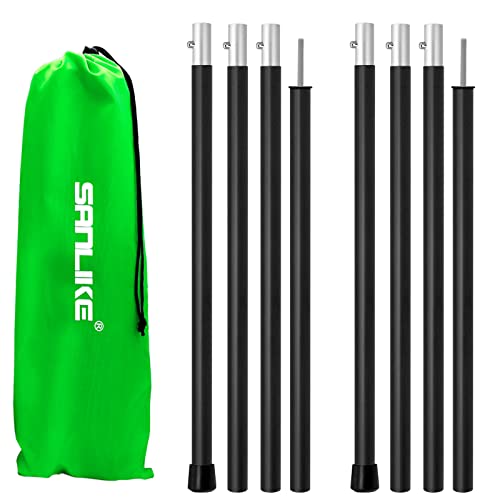 SANLIKE Aluminum Tent Poles for Tarp, 60inch, 2 Sets (4 Sections), Black, Waterproof, Camping - color: Black-4 Sections