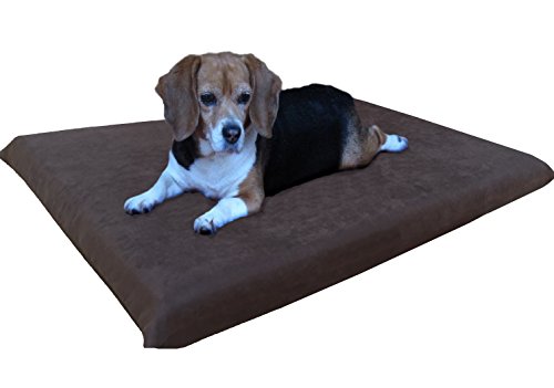 Dogbed4less Memory Foam Dog Bed for Small to Medium Large Pet with Waterproof Internal Cover, Microsuede Espresso 34X27X3 Inches - color: Microsuede Espresso, size: 1 Pack Medium 34"X27"X3"