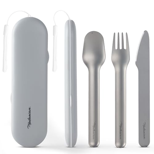 Felix - Compact Portable stainless steel Cutlery set with case | Pocket Utensil set | Travel Utensils with case | Camping| Utensils set for Lunch box| Utility cutlery set | Portable Silverware