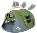 4 Person Easy Pop Up Tent Waterproof Automatic Setup 2 Doors-Instant Family Tents for Camping Hiking & Traveling - color: Green & Grey