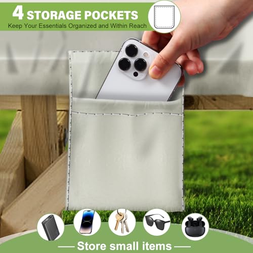 Picnic Table Cover with Bench Covers Vinyl Elastic Edges Fitted Rectangle Seat Tables Waterproof 3-Piece96X30in Set Outdoor Rectangular Folding Backing Tablecloth for Camping Over Size - color: Beige White, size: 96in